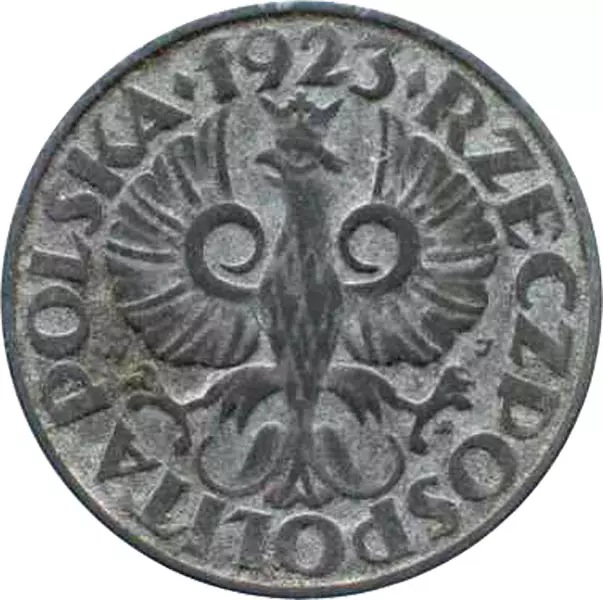 20 Groszy Polen (Deutsche Besatzung) Polnischer Adler 1923 sehr schön