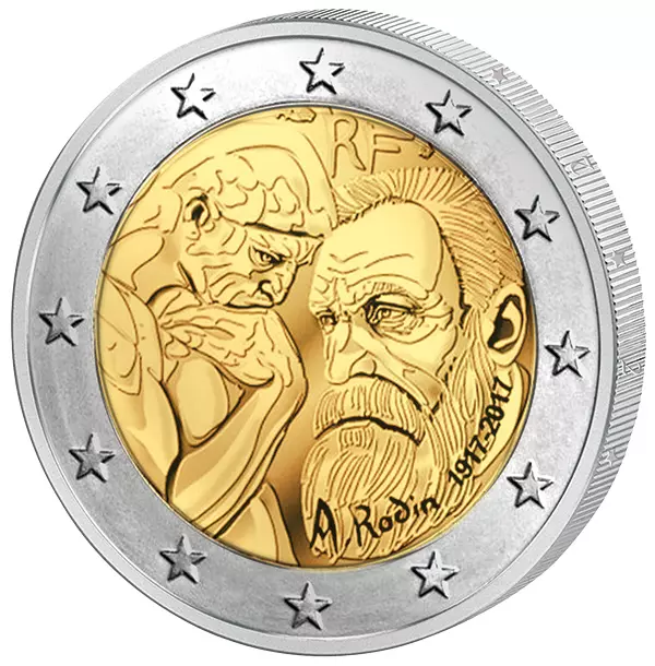 2 Euro Frankreich 100. Todestag Auguste Rodin 2017 2 Euro Frankreich 100. Todestag Auguste Rodin 2017