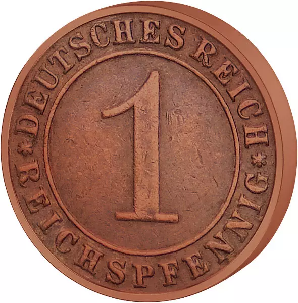 1 Reichspfennig Weimarer Republik Ähren 1924-1936 sehr schön bis vorzüglich