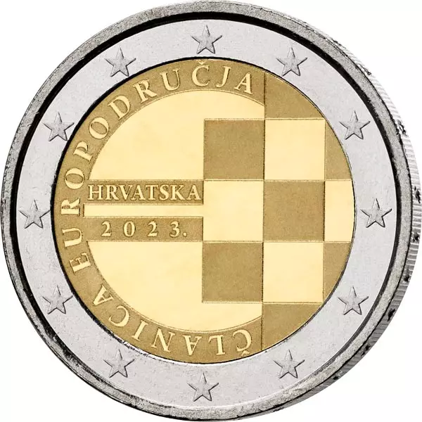 2 Euro Kroatien Einführung des Euro als offizielle Währung 2023