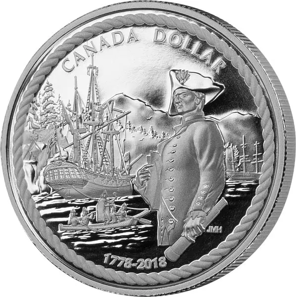 1 Dollar Kanada Kapitän Cook 240 Jahre Entdeckung des Nootka Sounds 2018
