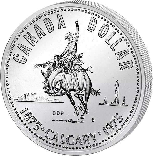 1 Dollar Kanada 100 Jahre Stadt Calgary 1975