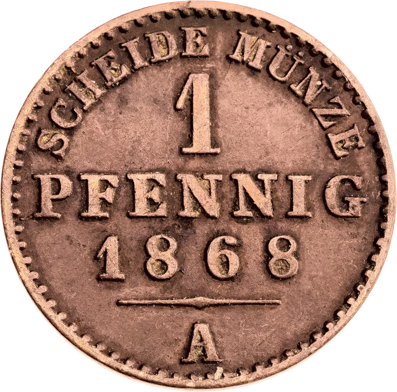 1 Pfennig Reuß Fürst Heinrich XXII. 1864, 1866 und 1868