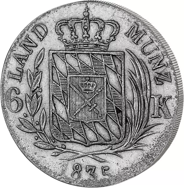 6 Kreuzer Bayern König Ludwig I. 1830-1835