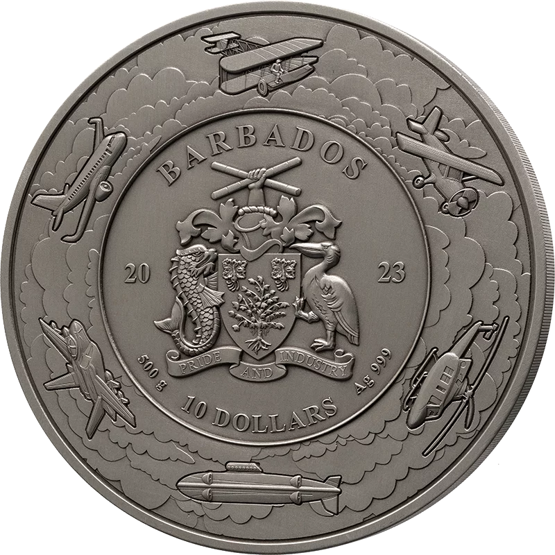 10 Dollars Barbados 120 Jahre Motorflug 2023