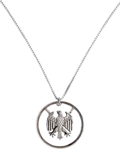 Kette mit Anhänger 1 DM BRD Bundesadler