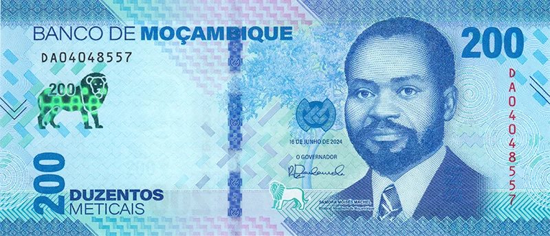 3er Set 50, 100 und 200 Meticais Mosambik Banknoten Samora Moisés Machel 2024
