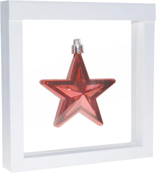 Transparente Schwebebox weiß - 10x10cm