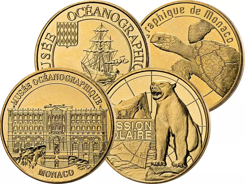 4er-Set Gedenkprägung Ozeanographisches Museum Monaco 2022/2023