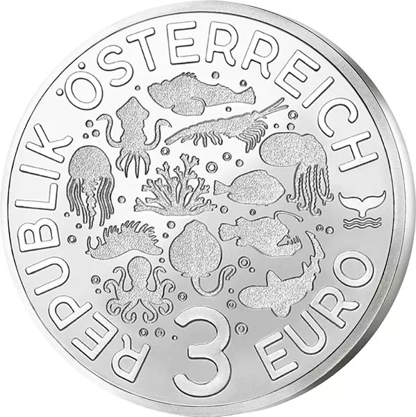 3 Euro Österreich Leuchtende Meereswelten - Leuchtqualle 2024