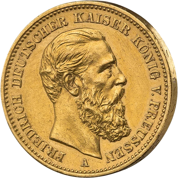 20 Mark Preußen Kaiser Friedrich III. 1888 sehr schön