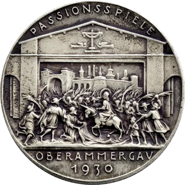 Silbermedaille Oberammergau Passionsspiele 1930