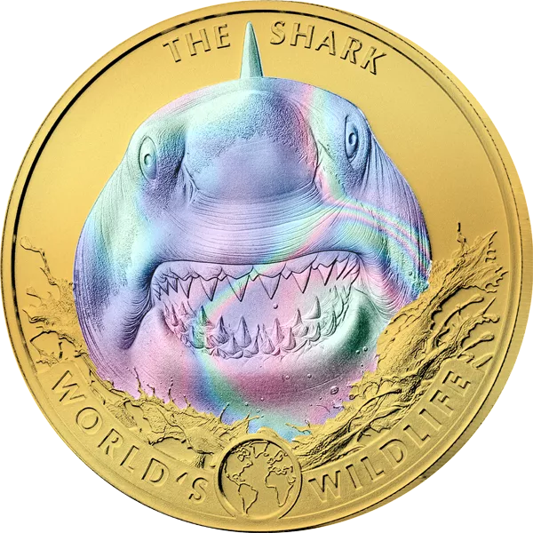 20 Francs Kongo World's Wildlife - The Shark 2026 Golden Holographic