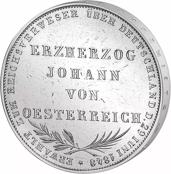 Doppelgulden Frankfurt Erzherzog Johann von Österreich 1848