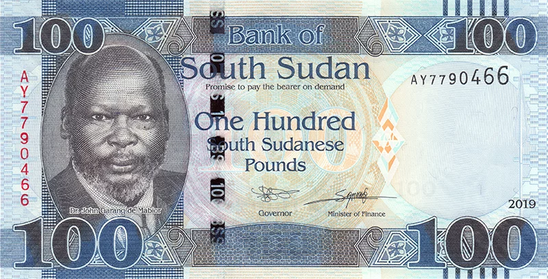 2er Set 50 und 100 Pounds Banknoten Südsudan John Garang de Mabior 2019