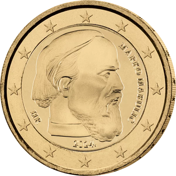 2-Euro-Gedenkmünze Kroatien Marko Marulic 2024 als vollvergoldete Premiumausgabe