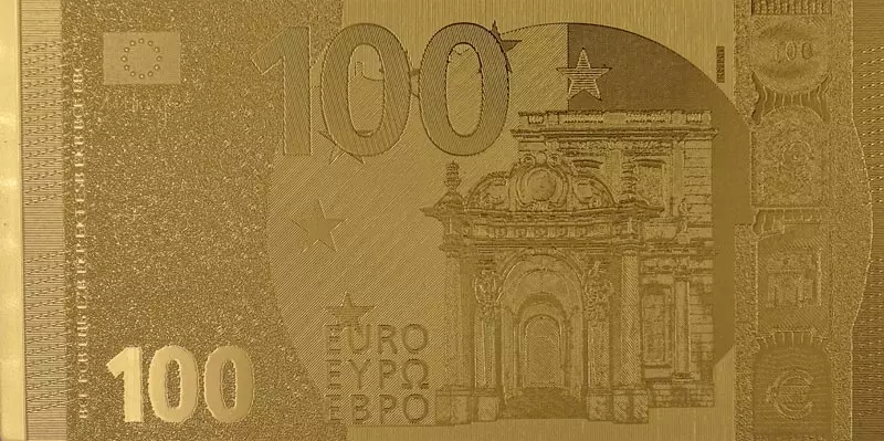 100 Euro BRD Banknote in Goldoptik 2019