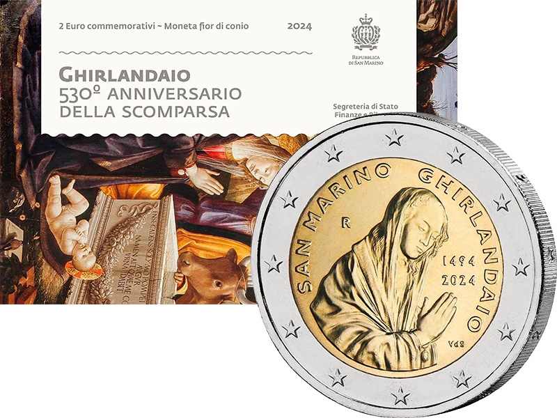 2 Euro San Marino 530. Todestag Ghirlandaio 2024
