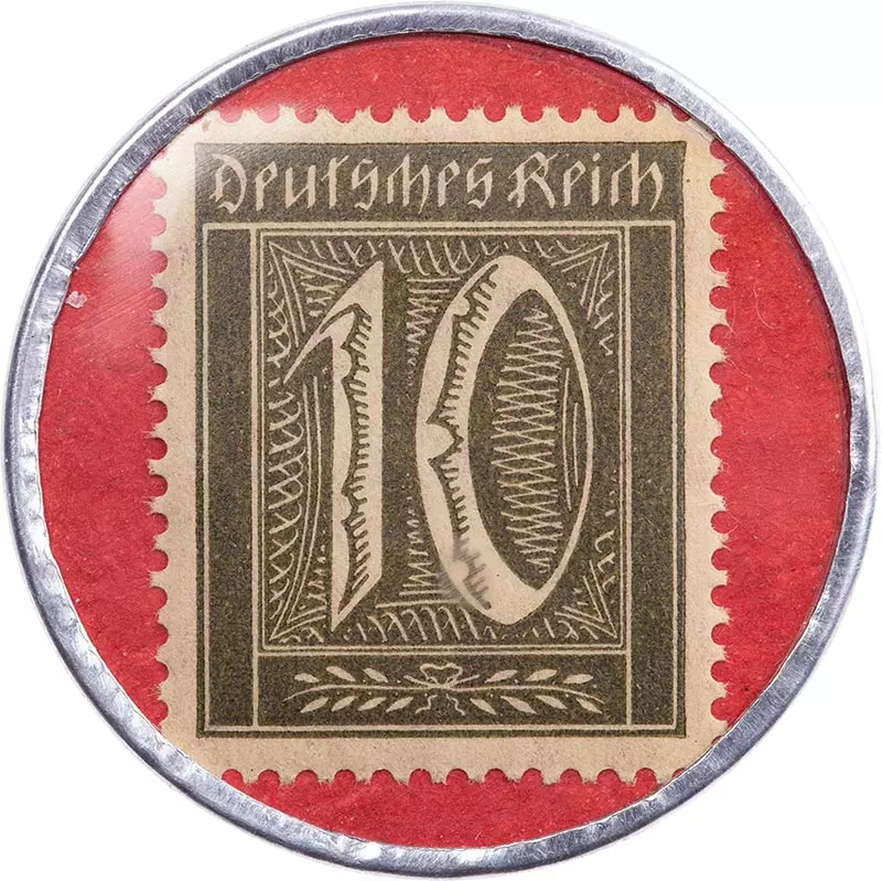 10 Pfennige Briefmarkenkapselgeld Oppach Kempe & Co. 10 Pfennige Briefmarkenkapselgeld Oppach Kempe & Co.