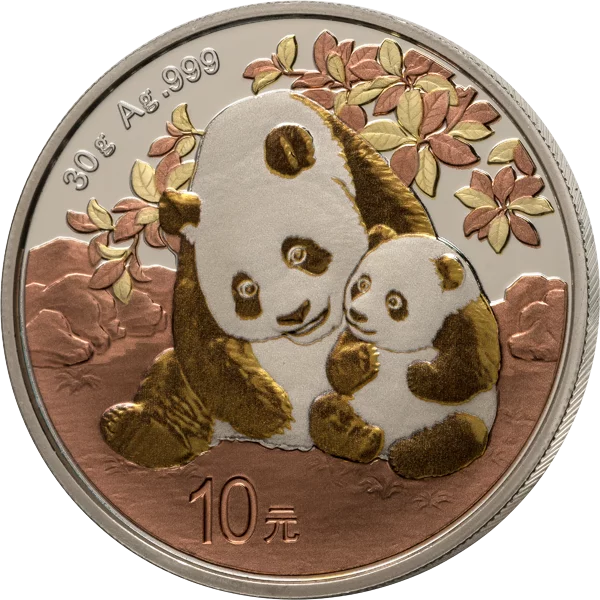 10 Yuan China Premium Panda Selection 2024 mit Gold-Applikation 10 Yuan China Premium Panda Selection 2024 mit Gold-Applikation