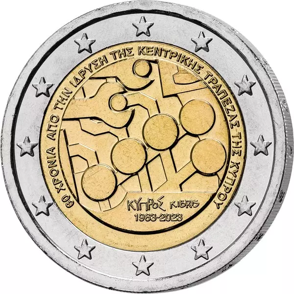 2 Euro Zypern 60. Jahrestag der Gründung der Zentralbank von Zypern 2023