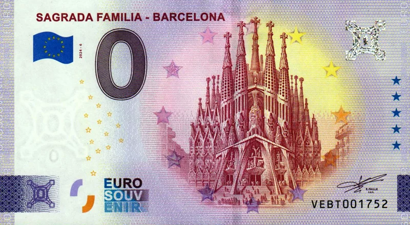 0-Euro-Banknote Spanien Sagrada Familia Barcelona 2024