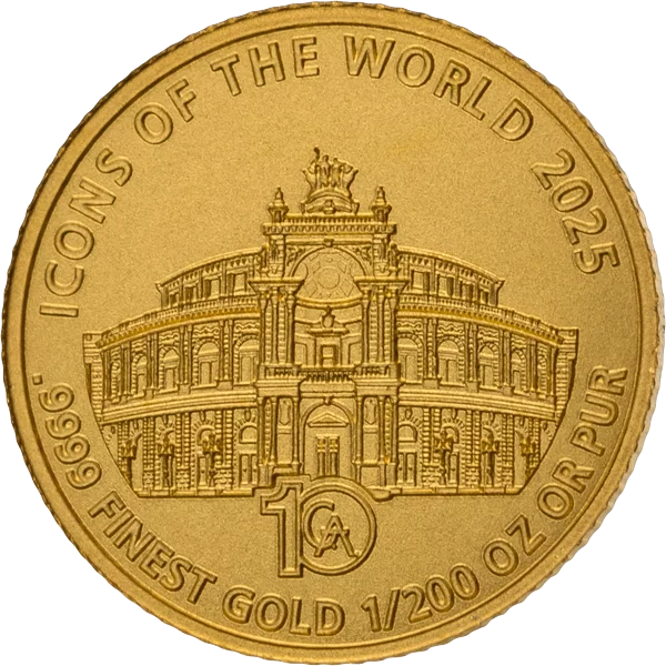 1/200 Unze Gold Ruanda Icons of the World - 40. Jahrestag Wiedereröffnung Semperoper 2025