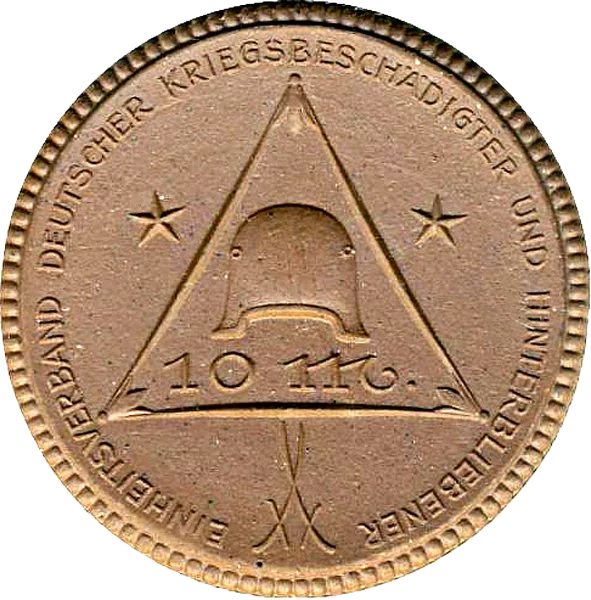 10 Mark Berlin - Einheitsverband deutscher Kriegsbeschädigter und Hinterbliebener 1921