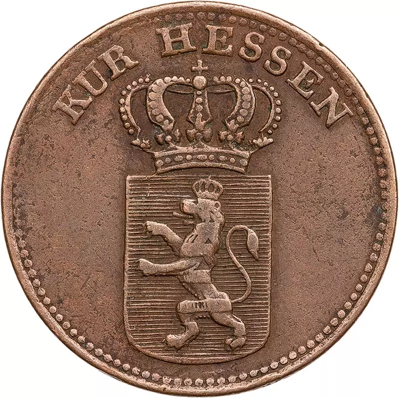 1 Kreuzer Hessen-Kassel Kurfürst Wilhelm II. 1825-1835