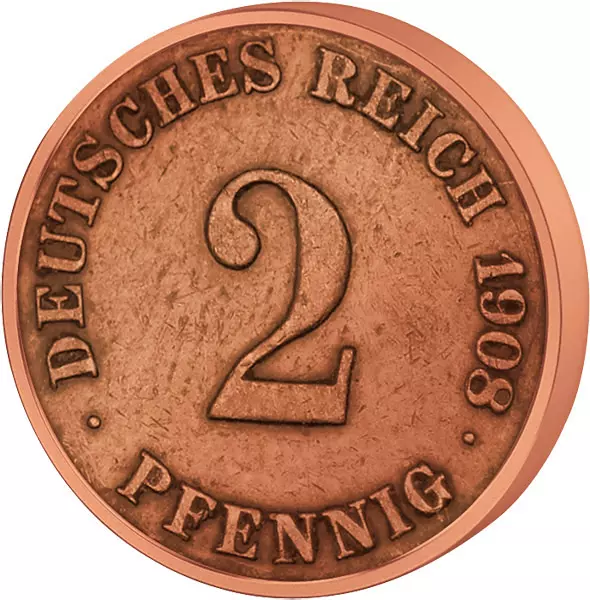 2 Pfennig Deutsches Kaiserreich - Großer Adler 1904-1916 sehr schön
