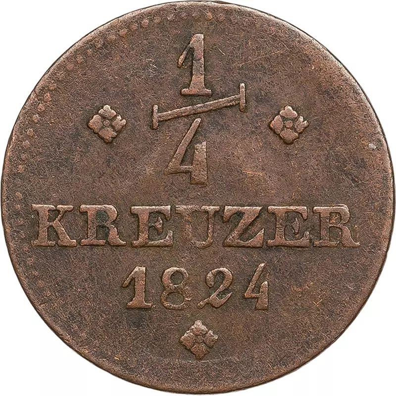 1/4 Kreuzer Hessen-Kassel Kurfürst Wilhelm II. 1824 - 1835