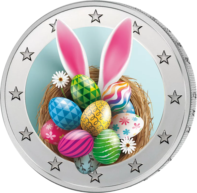 2-Euro-Künstlerausgabe Ostern - Osterhase mit Korb