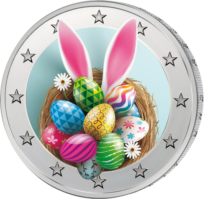 2-Euro-Künstlerausgabe Ostern - Osterhase mit Korb