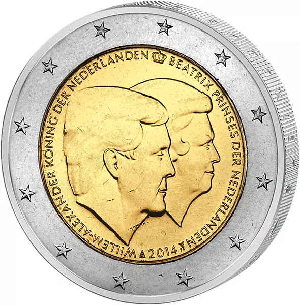 2 Euro Niederlande Doppelporträt Willem-Alexander und Beatrix 2014
