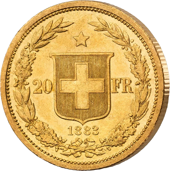 20 Franken Schweiz Helvetia 1883-1896