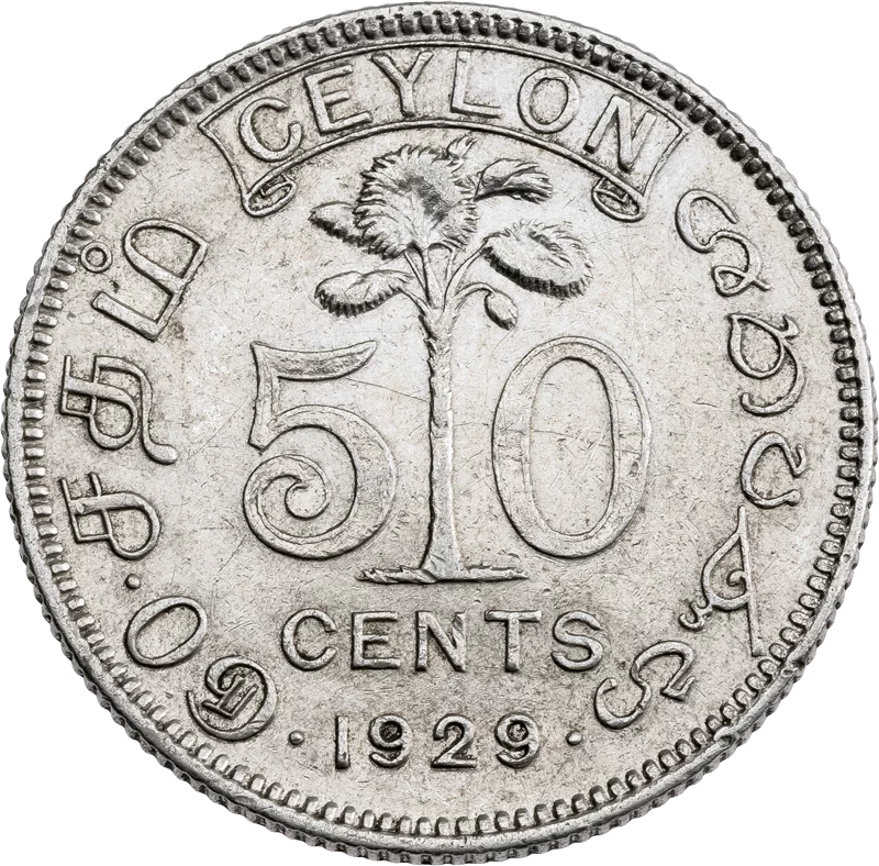50 Cents Ceylon König Georg V. 1919 - 1929