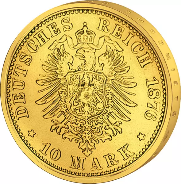 10 Mark Hessen Großherzog Ludwig III. 1875-1877 10 Mark Hessen Großherzog Ludwig III. 1875-1877