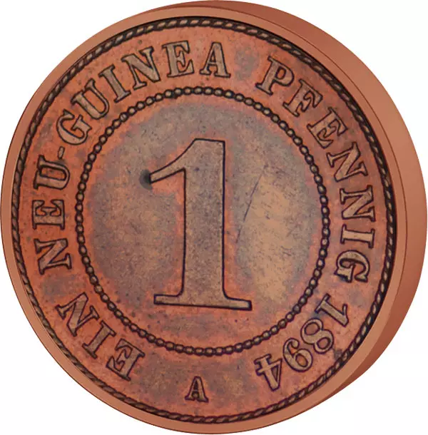 1 Pfennig Deutsch-Neuguinea Palmzweige 1894 sehr schön