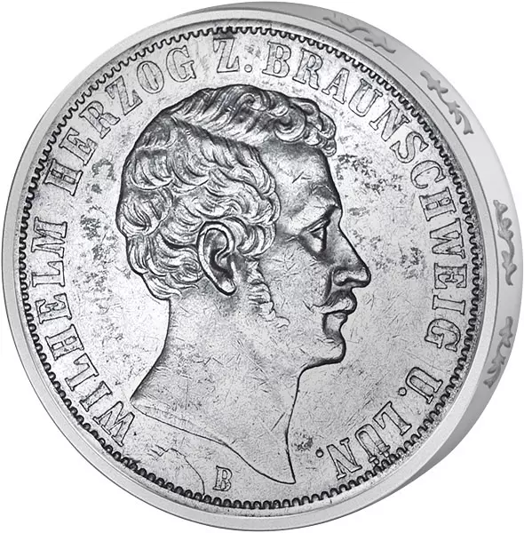 Vereinstaler Braunschweig Herzog Wilhelm 1858-1871 sehr schön