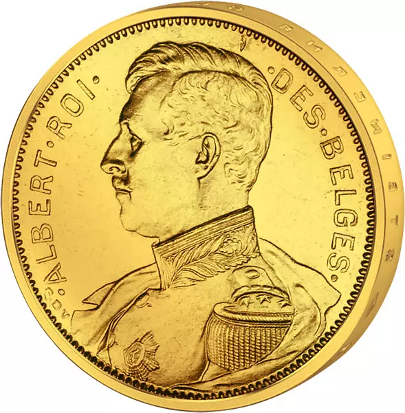 20 Francs Belgien König Albert I. in Uniform 1914