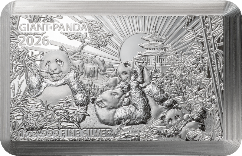 Premium Size Silver Bar - Giant Panda 2026