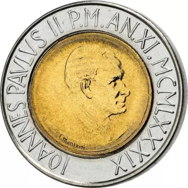 500 Lire Numisbrief Vatikan Heiligsprechung Johannes Paul II. 2014