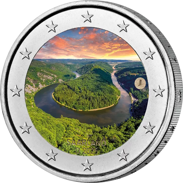 2 Euro BRD Saarland Saarschleife 2025 mit Farb-Applikation