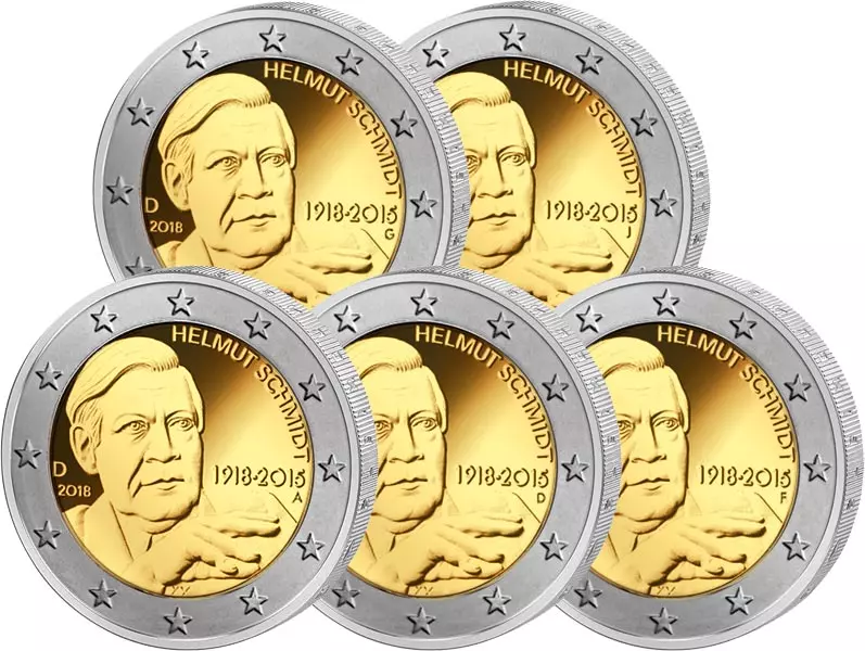 2 Euro BRD 100. Geburtstag Helmut Schmidt 2018