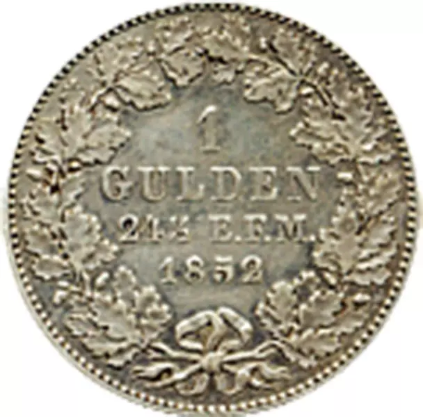 1 Gulden Hohenzollern-Siegmaringen König Friedrich Wilhelm IV. 1849-1861