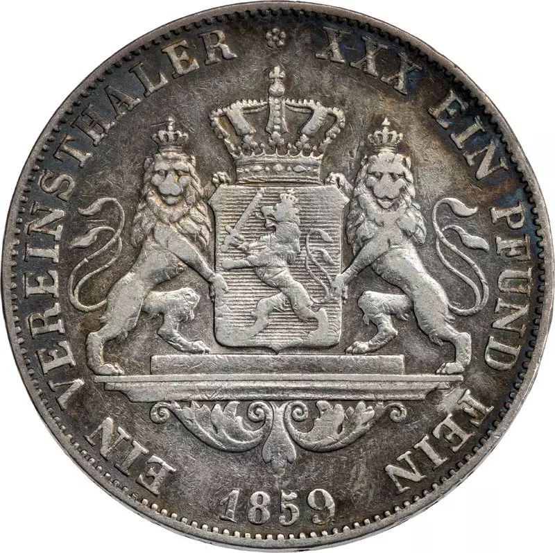 Vereinstaler Hessen-Darmstadt Großherzog Ludwig III. 1857-1871