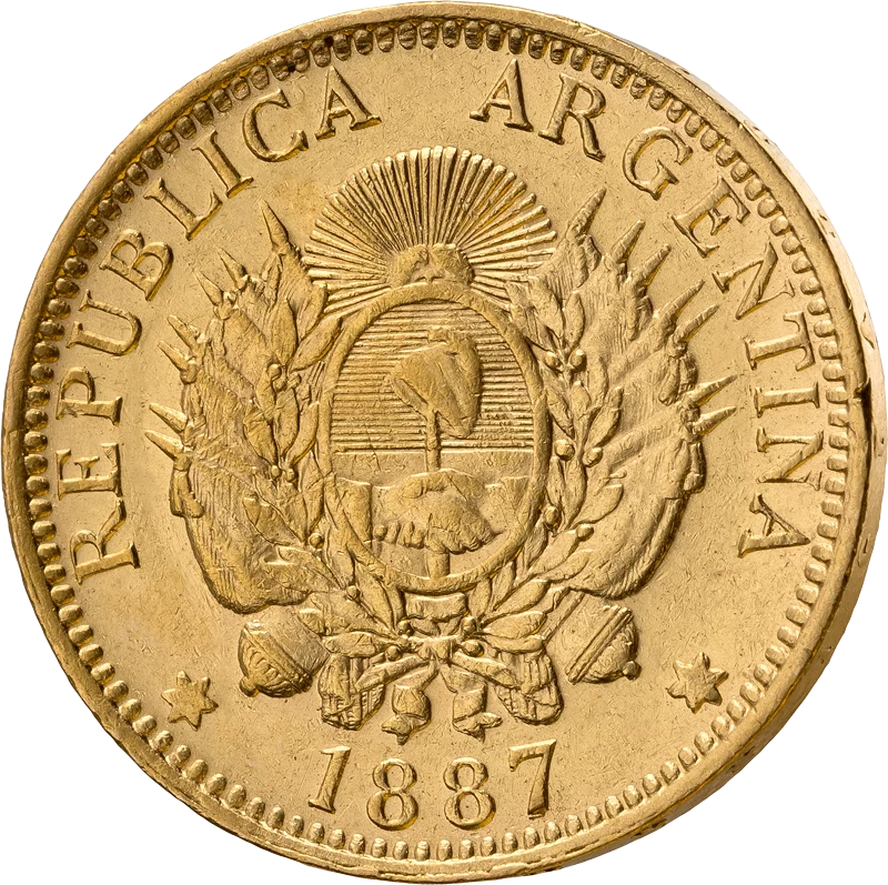 5 Pesos Argentinien Liberty Head 1881-1896