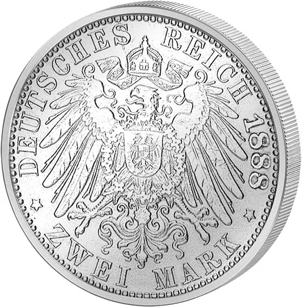 2 Mark Preußen Kaiser Friedrich III. 1888 vorzüglich 2 Mark Preußen Kaiser Friedrich III. 1888 vorzüglich