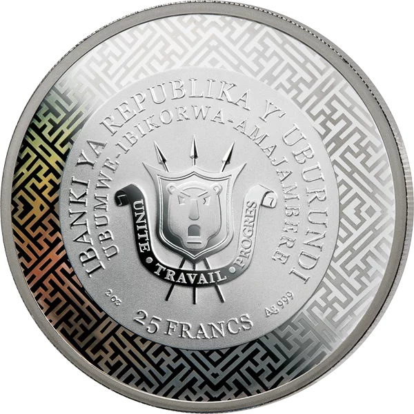 25 Francs Burundi Lunar Dragon mit Jade 2024