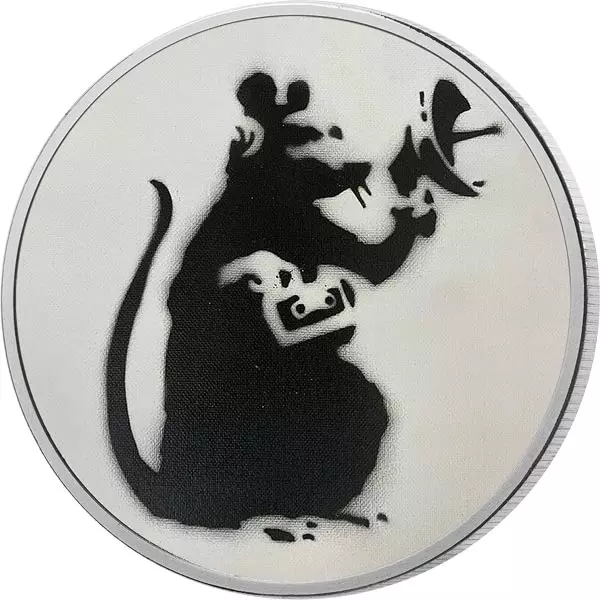 Gedenkprägung Banksy Radar Rat